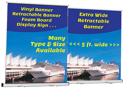 2x Extra Wide 5 ft. Retractable Banner (59 x 77)